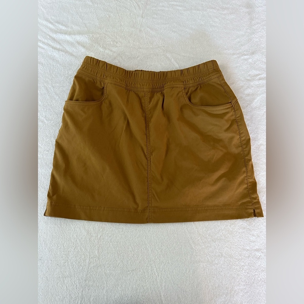 prAna Double Peak Skort Women's 10 Brown Pull On Hiking Ripstop Outdoor Gorpcore